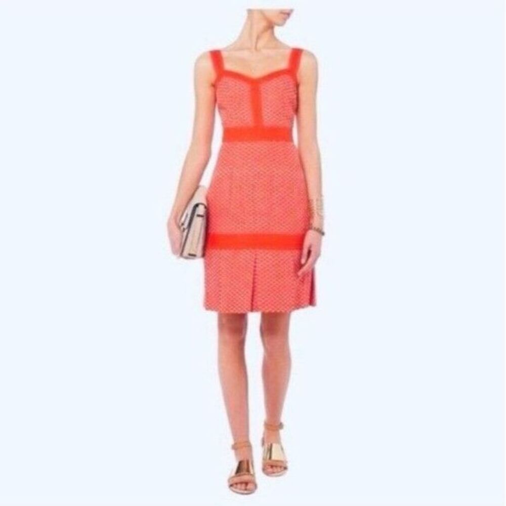Tory Burch Berdine Eyelet Dress Poppy Orange  Size 0 Archival Summer Luxe